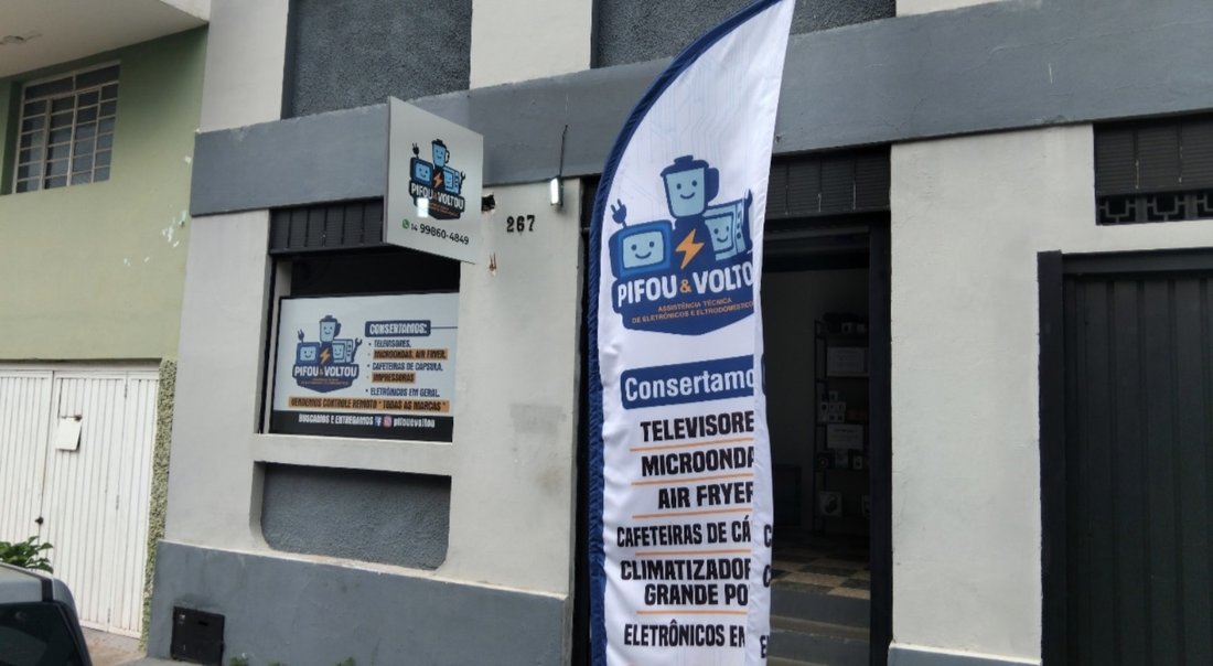 Fachada da loja Pifou & Voltou, Rua Riachuelo 267, Jaú-SP